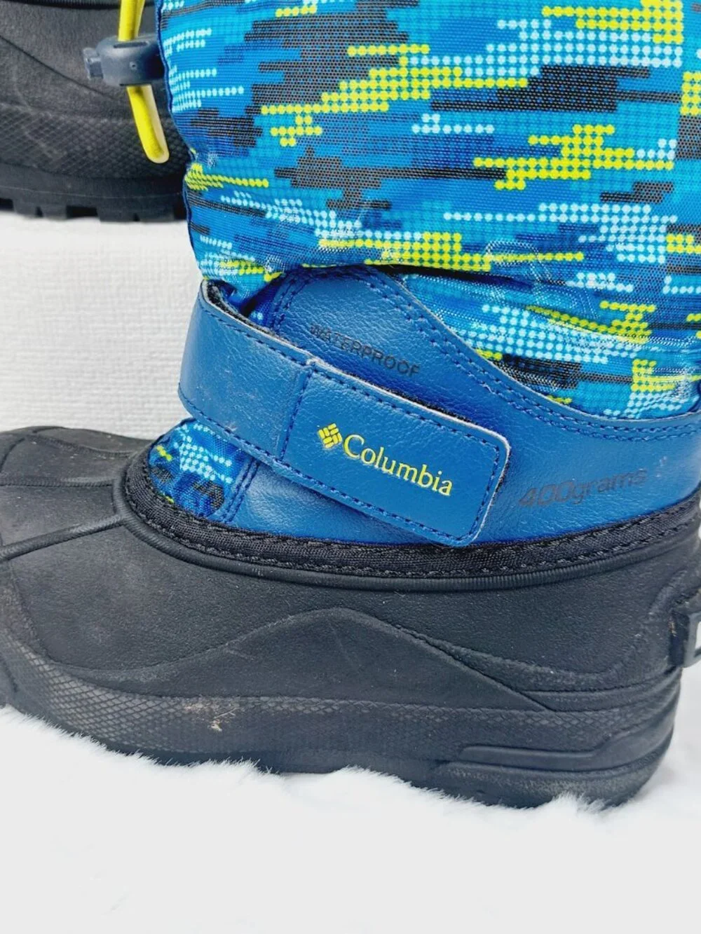 Columbia Boy's Royal Zour Powderbug Forty Print Waterproof Snow Boots Size 11